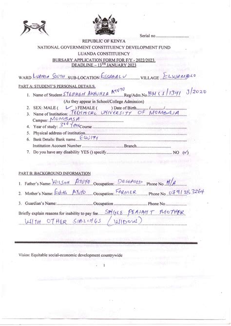 kisumu county bursary form pdf